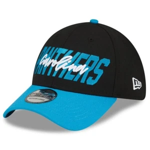 New Era 39Thirty NFL Carolina Panthers Draft Hat Cap Black Blue Mens Size M/L - Picture 1 of 5