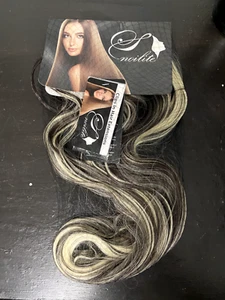 Halloween FunClip-in Hair Extensions 26" long Straight Platinum-Espresso NEW 8PC - Picture 1 of 2