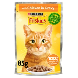 Purina Friskies Chicken Chunks in Gravy Wet Cat Food Pouch 85 g Free Shipping - Picture 1 of 7