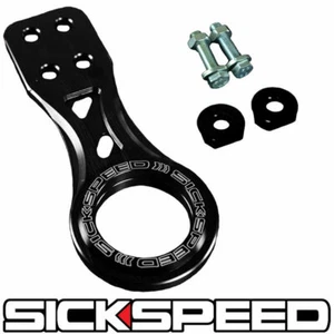 ALUMINUM FRONT BUMPER HIGH STRENGTH TOW HOOK BLACK RING SET RACING KIT P3 - Picture 1 of 1