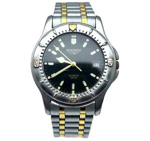 Sekonda Quartz 5ATM Watch – Two-Tone Steel Strap – Working – New Battery - Picture 1 of 6