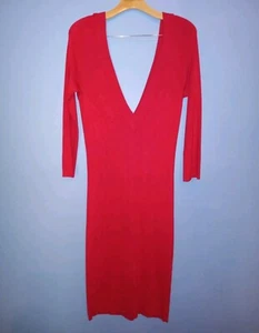 Rotes Pulloverkleid der Marke Guess Authentic tief V-Ausschnitt, Large, 3/4-Arm *MÄNGEL* - Bild 1 von 20