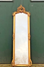 Exquisite Vintage European Baroque Rococo-Style Gold Mirror for Wall or Floor