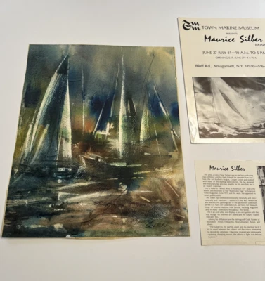 MUSEO EXHIBIDO PINTURA VELEROS NÁUTICO CUBISTA ABSTRACTO NUEVA YORK PLATA Foto 1 de 4