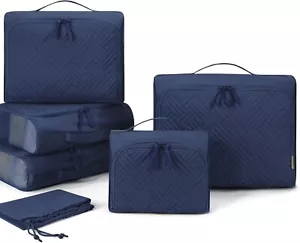 BAGSMART Quilted Packing Cubes for Travel, 6 Set Packing Cubes for Suitcases, - Picture 1 of 6
