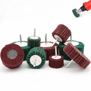 25-100mm Nylon Fiber Flap Wheel Sanding Abrasive Mop 1/4'' Shank Metal Drill - Picture 1 of 9