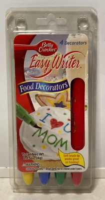 Bolígrafos decoradores de alimentos comestibles Betty Crocker Easy Writer 4 colores con punta de cepillo suave Foto 1 de 4
