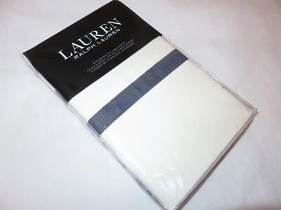 Ralph Lauren Evan Stripe Standard Pillowcases Blue White $135 - Image 1 of 4
