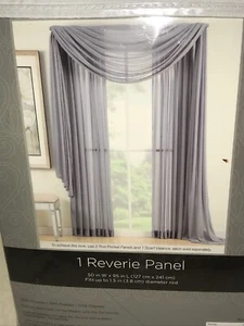 NEU--Reverie durchsichtige Fenstervorhangplatte 50"" x 95"" eine Platte. GRAU - Bild 1 von 7