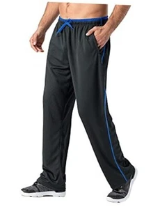 Men's Lightweight Sweatpants Loose Fit Open Bottom Mesh X-Large Dark Grey Blue - Picture 1 of 7