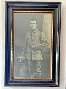 Große Fotografie Soldat Infanterie 1 Weltkrieg 64 x 37 cm Gerahmt 81 x 54 cm - Bild 1 von 3