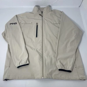 Vintage PING Collection Golf Men’s Large Sand Beige Full-Zip Windbreaker - Picture 1 of 7
