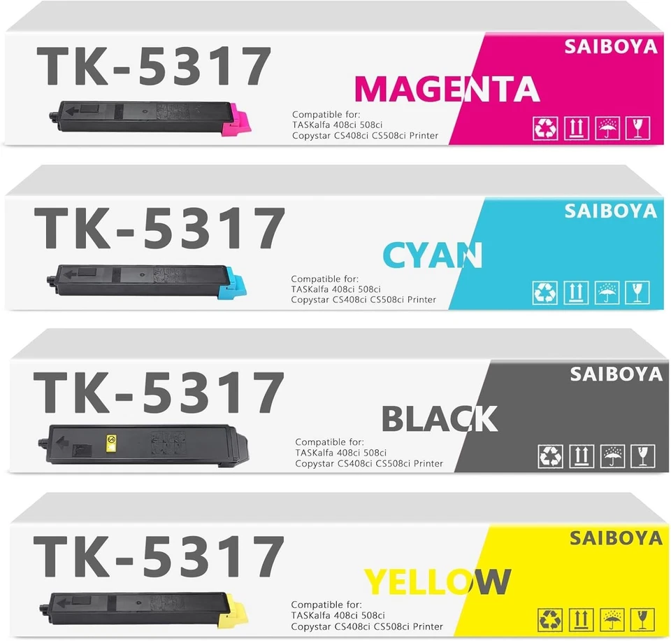 Compatible TK5317 Toner Cartridge 4 Pack Kyocera TASKalfa 408ci 508ci Copystar - Image 1 of 4
