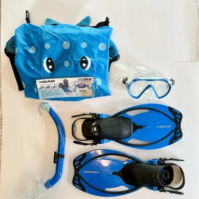 Conjunto de Snorkeling Head Kids Sea Pals Character Junior Usado - Azul, Tamanho Pequeno/9-13 - Imagem 1 de 4