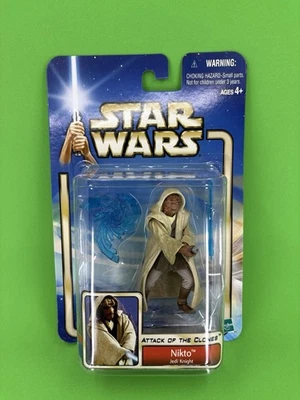 Figura de acción Star Wars Attack of the Clones Nikto Jedi Knight 2002 3,75 pulgadas Foto 1 de 4