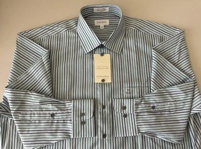 CONCEPTS by Clairborne  NWT Multicolor Wrinkle Free Cotton  17 34-35 - Image 1 of 4