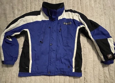 Vintage Spyder XTL Thinsulate Ski Jacket 10k White Blue Black Men's Size L - Image 1 of 4