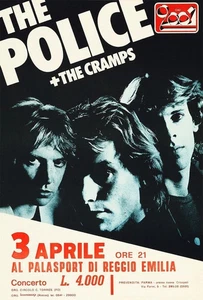 1980 THE CRAMPS CONCERT POSTER WALL ART PRINT PALASPORT ITALY THE POLICE CONCERT - Picture 1 of 1