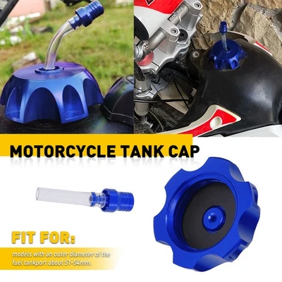 Blue Gas Fuel Tank Cap Kit For Kawasaki KX250 KX85 KX250R Suzuki DR250SE DR200S - Image 1 of 4