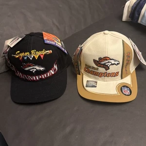 Denver Broncos Super Bowl Champions Hats LOT NWT SB XXXII & XXXIII Logo Athletic - Picture 1 of 16