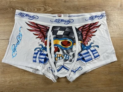 Calzoncillos boxer Y2K Ed Hardy diseño gráfico tatuaje nuevos de stock talla L calavera alada Foto 1 de 4