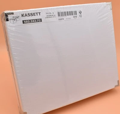 IKEA KASSETT Storage Boxes, NEW, white, large, 15 x  13 x 11 3/4, white, 2 pcs - Image 1 of 4