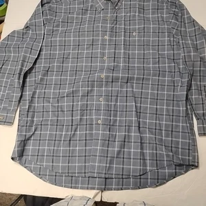 Wrangler Rugged Wear Shirt XXL Button Down Blue Plaid Long Sleeve - Picture 1 of 9