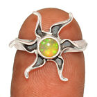 Sun - Natural Ethiopian Opal 925 Sterling Silver Ring Jewelry S.6 Cr39837