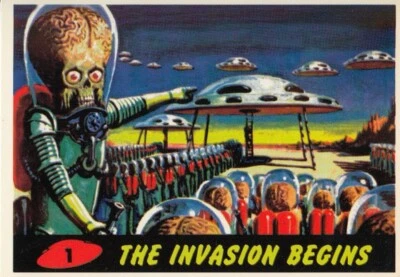 MARS ATTACKS! ARCHIVES 1988 TOPPS PROMO CARD # 1 "THE INVASION BEGINS" - Image 1 of 2