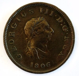 1806 Half Penny - King George III - Great Britain - Fine Condition - Picture 1 of 2