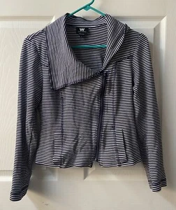 Chaqueta W by Worth Light Mujer 4 Azul Blanco Rayas Náutica Playa Cremallera Completa - Imagen 1 de 7