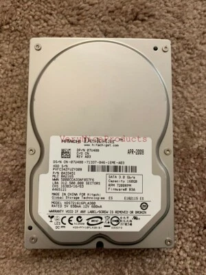 Hitachi Deskstar 160GB SATA 7.2K RPM 3.5" Hard Drive HDS721616PLA380 3Gb/s HDD - Image 1 of 2