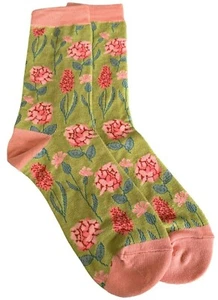 Socken Damen Grün Rosa Bambus Baumwollmischung Limette Neu - Bild 1 von 4