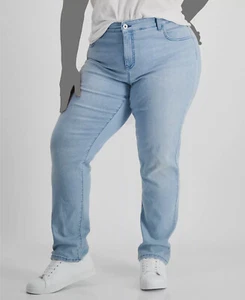 $49 Style & Co Women's Blue Mid-Rise Slim-Leg Denim Jeans Pants Plus Size 20W - Picture 1 of 3