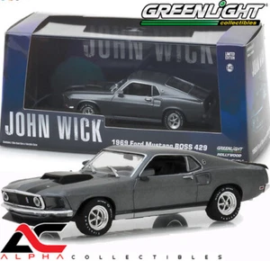 GREENLIGHT 86540 1:43 1969 FORD MUSTANG BOSS 429 GRAY "JOHN WICK" W/CASE - Picture 1 of 1