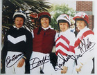4 CHAMPION JOCKEYS, SIGNED 10 X 8 PHOTOGRAPH, EDDERY, DETTORI,DARLEY AND FALLON.