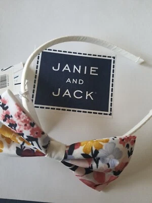 Janie And Jack Girl's Bow Headband Hair Accessory 2 3 4 5 FLORAL FALL PARTY - Image 1 of 4
