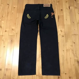 A Bathing Ape Bape Milo Embroidered Denim Pants NIGO size M Cotton From Japan - Picture 1 of 9