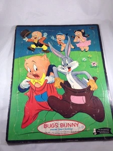 Bugs Bunny Vintage 1960 Looney Tunes Whitman Frame Tray Puzzle Porky Pig - Picture 1 of 6