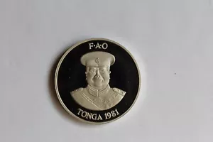 1981 TONGA 2 PAANGA SILVER PROOF COIN LARGE - Picture 1 of 2