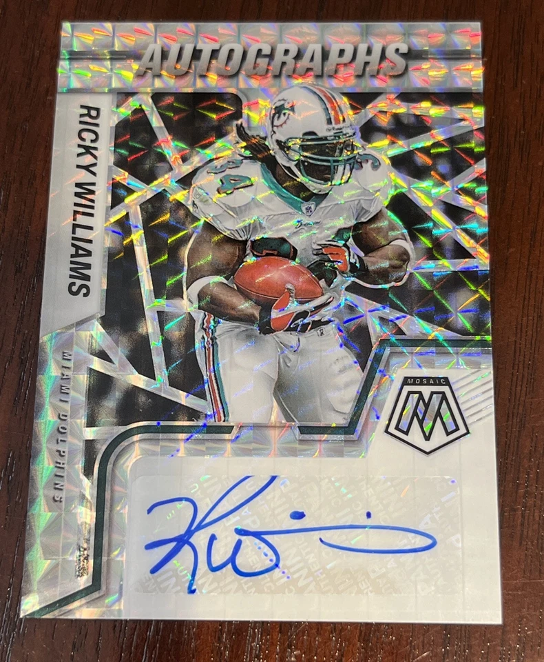 2022 Panini Mosaic RICKY WILLIAMS Silver PRIZM AUTO AM-RW Miami Dolphins RB - Image 1 of 2