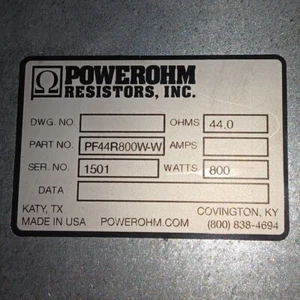 PF44R800W-W Powerohm Bremswiderstand 800 Watt 44 Ohm - Bild 1 von 5