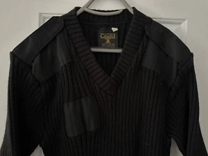 Citadel Wool Ribbed Military Sweater with Elbow Patches, Men's 40 (L) - Picture 1 of 4