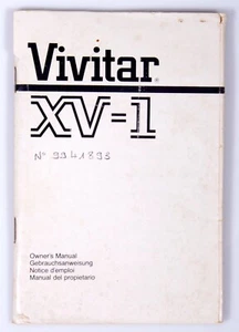 MODE D'EMPLOI VIVITAR XV-1 INSTRUCTION MANUAL FRANÇAIS ENGLISH GERMAN SPANISH - Picture 1 of 2