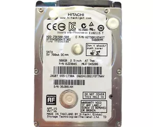 Hitachi HTS545050A7E362 0J23845 MLC:DA5206 (39J) 2.5" 500gb Sata Thailand OCT-12 - Picture 1 of 1