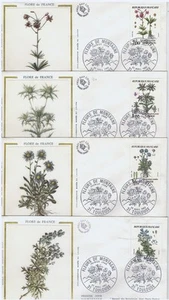 1983-FDC-4 enveloppes soie 1°Jour** Fleurs de montagne-Timbre-Yt. 2266/9 - Imagen 1 de 1