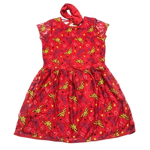Wonder Woman Girls Size XL 14/16 Costume Dress Headband Red - Picture 1 of 11