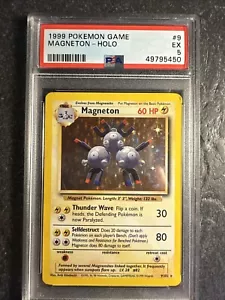 1999 Pokémon Base Set Holographic Holo Magneton 9 /102 PSA 5 EX Graded Rare - Picture 1 of 14