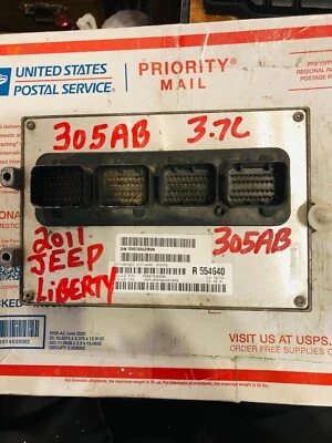 2011 11 JEEP LIBERTY 3.7L ECM PCM ECU ENGINE COMPUTER P68079305Ab 305 - Image 1 of 2