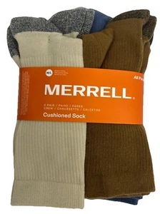Merrel Crew-Socken für Herren M/L gepolstert Schuhgröße 9-12 braun beige grün 6er-Pack NEU - Bild 1 von 7